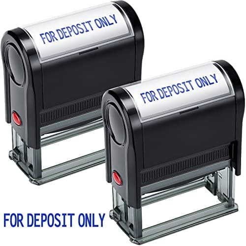 2 Pcs Self Inking Rubber Stamp, Deposit Only Stamps for Checks Ink Office Stamps for Business Message Payable Accounts Office Supplies and Retail Use$$Office