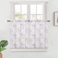 thumbnail image 1 of 2 Pcs Semi-Sheer Tier Curtains, Tree Branches Pattern Printed Rod Pocket Cafe Voile Curtain, 1 of 6