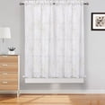 thumbnail image 1 of 2 Pcs Semi-Sheer Tier Curtains, Tree Branches Pattern Printed Rod Pocket Cafe Voile Curtain, 1 of 8