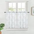 thumbnail image 1 of 2 Pcs Semi-Sheer Tier Curtains, Tree Branches Pattern Printed Rod Pocket Cafe Voile Curtain, 1 of 9