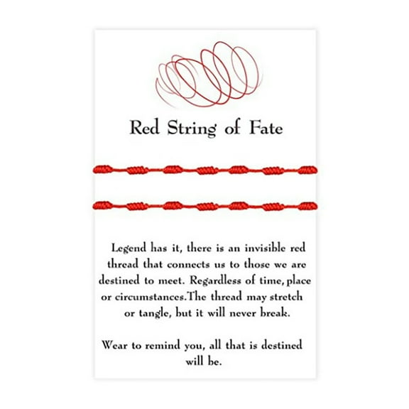 2 Pcs/Set 7 Knots Bracelet Red String Braided Bracelet for Protection for Good L