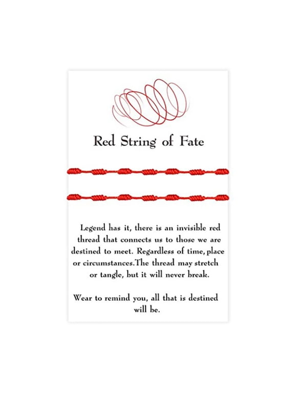 2 Pcs/Set 7 Knots Red String Bracelet with for Wish Card Kabbalah Wristband Brac