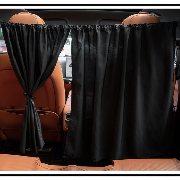 2 Pcs Set Car Sun Shade Privacy Curtain Front Rear Window Sunshade Dividers Heat insulation UV Block Sleep Curtain for SUV Van RV Camping Traveling