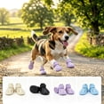 thumbnail image 1 of 2 Pcs Set, Dog Booties and Paw Protectors Dog Shoes for Small Dogs Black Breathable Waterproof Rubber Dog Boots for Outdoor Walking Hiking Daily Wear for Small Medium Pets, 1 of 5