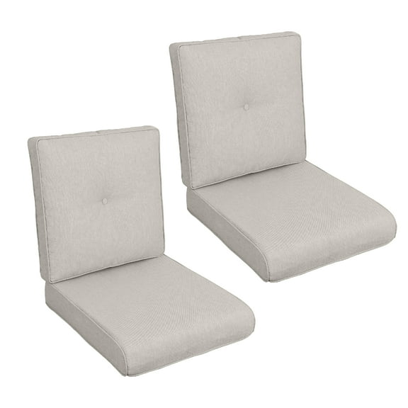 2 Pcs Set High Back Patio Chair Cushions, Tufted Rocking Chair Cushions, Adirondack Cushions for Garden Porch Home Office Chair Use,44'' x 22''x 4'', 2 Pack-Beige