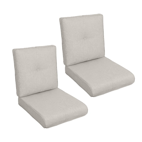 2 Pcs Set High Back Patio Chair Cushions, Tufted Rocking Chair Cushions, Adirondack Cushions for Garden Porch Home Office Chair Use,44'' x 22''x 4'', 2 Pack-Beige