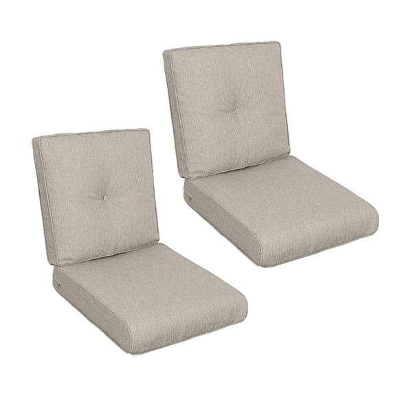 2 Pcs Set High Back Patio Chair Cushions, Tufted Rocking Chair Cushions, Adirondack Cushions for Garden Porch Home Office Chair Use,44'' x 22''x 4'', 2 Pack-Beige Brown