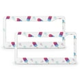 thumbnail image 1 of 2 Pcs Set Ice Cream License Plate Cover Summer Dessert Personalized License Plate Frame Aluminum Metal 2 Hole for Us Standard Vehicles, 1 of 6