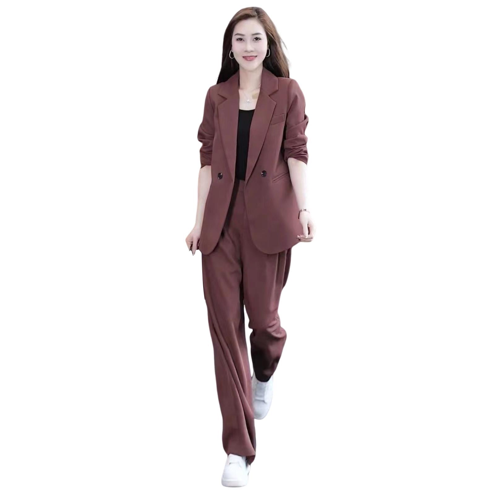 Layered Formal Long Sleeve Scoop Neckline Pantsuit Cabernet