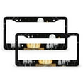 thumbnail image 1 of 2 Pcs Set Life Is Better Around The Campfire License Plate Frames Campfire Woodcut Adventure Licenses Plates Frames Front Licenses Plate Covers Car Tag Frame Stainless Aluminum for Women Men, 1 of 6