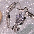 thumbnail image 1 of 2 Pcs/Set Luxury Couple Pair Ring Zircon Vintage Female Full Rhinestone Rings Women Jewelry, 1 of 3