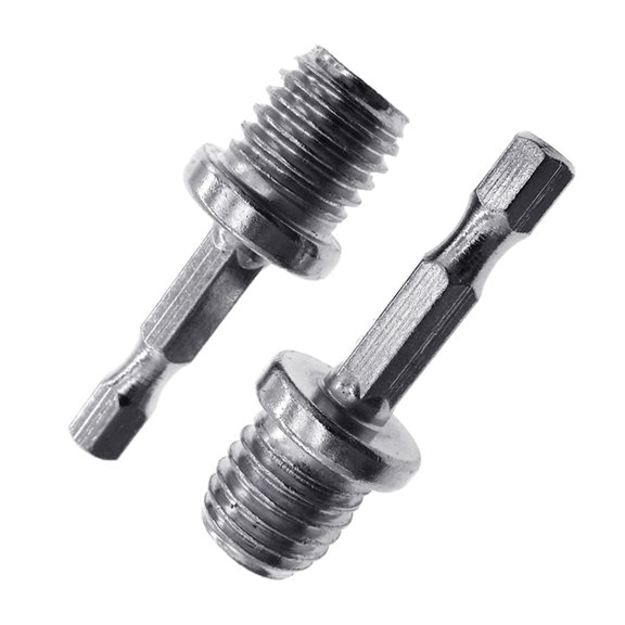 2 Pcs/Set M14 Hexagon Connecting Rod Adapter Drill Chuck 1/4 Hex Connecting Rod Stainless Steel Parts