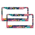 thumbnail image 1 of 2 Pcs Set Retro Vintage Grammy Best Grammy Ever Floral License Plate Cover Grandma with Watercolor Floral Car Tags Frames Holder Aluminum Metal 2 Holes Car Accessories US Canada Standard, 1 of 6