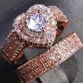 thumbnail image 1 of 2 Pcs/Set Romantic 925 Silver Rings Cubic Zircon Engagement Band Jewelry Sz 6-10, 1 of 4