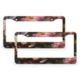 thumbnail image 1 of 2 Pcs Set Roses Tulips Peonies Violets And Lilies License Plate Frame Abstract Wild Flowers Funny License Plates Quality Aluminum 2 Round Holes for Us Standard Vehicles, 1 of 6