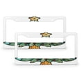 thumbnail image 1 of 2 Pcs Set Stained Glass of Christmas Tree Noel License Plate Frames Christmas Tree License Plate Frame License Plate Shield Frame Metal 2 Holes for US Standard Vehicles for Women Men, 1 of 6