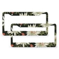 thumbnail image 1 of 2 Pcs Set Swiss Edelweiss Alpine Flowers License Plate Cover Nature Flower License Plate Frame License Plate Shield Frame Quality Aluminum 2 Hole for Men/Women, 1 of 6