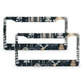 thumbnail image 1 of 2 Pcs Set Winter Night Deer Forest Cabin License Plate Frames Wildlife Deer License Plate Cover Front Plates Frames Car Tag Frame Aluminum Metal 2 Hole for US Standard Vehicles for Women Men, 1 of 6