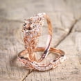thumbnail image 1 of 2 Pcs/Set Women Rose Gold Zircon Wedding Engagement Rings, 1 of 1