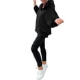 thumbnail image 1 of 2 Pcs/Set Women Spring Autumn Top Pants Set Hooded Pure Color Long Sleeves Hoodie Elastic Waist Sweatpants Sport Outfit Casual Tracksuit, 1 of 8