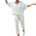 thumbnail image 1 of 2 Pcs/Set Women Spring Autumn Top Pants Set Hooded Pure Color Long Sleeves Hoodie Elastic Waist Sweatpants Sport Outfit Casual Tracksuit, 1 of 8