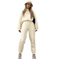 thumbnail image 1 of 2 Pcs/Set Women Top Pants Set Stand Collar Long Sleeve Elastic Cuff Sweatshirt Drawstring Stretchy High Waist Ankle-banded Trousers Sport Fitness Tracksuit, 1 of 8