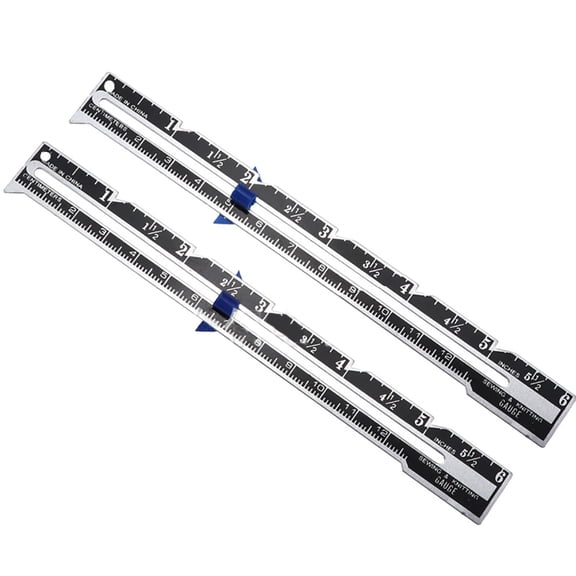 2 Pcs Sewing Gauge, Metal Sliding Ruler for Measuring, Multipurpose Crafting Tool