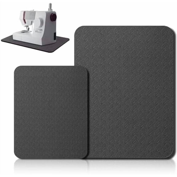 2 Pcs Sewing Machine Muffling Mat Pedal Sewing Mat Reduce Vibrations Noise No Slip Machine Accessories for Quilting(15" X 20" and 11" X 14",Black)