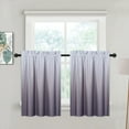 thumbnail image 1 of 2 Pcs Shade Tier Curtain, Rod Pocket Gradient Printed Blackout Short Curtain, 1 of 8