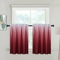 thumbnail image 1 of 2 Pcs Shade Tier Curtain, Rod Pocket Gradient Printed Blackout Short Curtain, 1 of 8