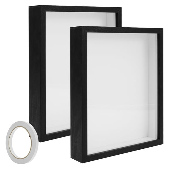 2 Pcs Shadow Box Frame Wood Shadow Box 3D Picture Frame 3 cm Inner Depth Shadow Boxes Display Cases Decorative Deep Display Box for Baby Items Tickets Photos