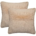 thumbnail image 1 of 2 Pcs Shaggy Faux Fur Throw Pillow Cover, Fluffy Soft Solid Square Throw Pillow Case Cushion Cover, 1 of 7