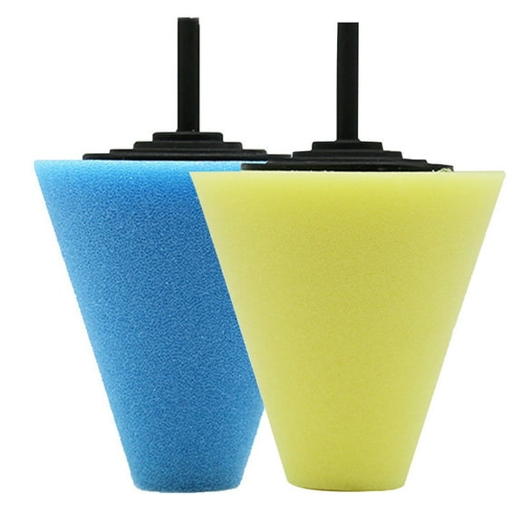 2 Pcs Shank Wheel Hub Polishing Sponge Cone Pad Metal Foam Buffer Scrubber for Car Detailing Automotive Rim Scratch Removal and Cleaning