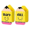 thumbnail image 1 of 2 Pcs Sharp and Dull Pencil Holder Wooden Shaped Eraser Buckets Pencils Pen Storage Dispenser for Back to School First Day of School Home Office Dorm Desktop Accessories, 1 of 5