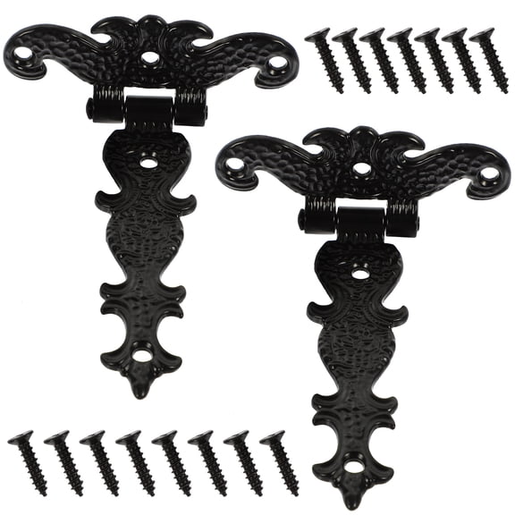 Moluckfu Hinge Black Antique Bronze 2Pcs 4.4X2.7X0.2In