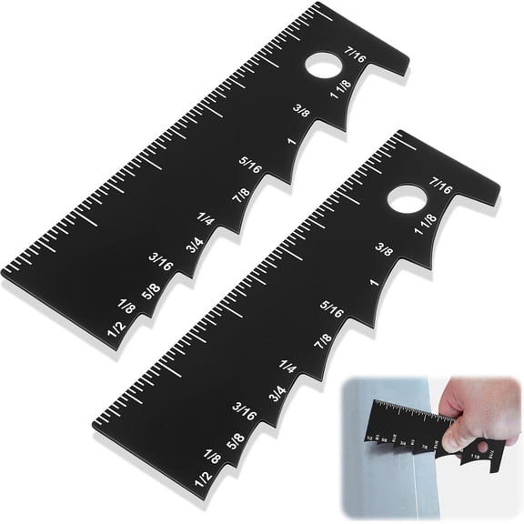 2 Pcs Sheet Metal Scribe Tools with Clear 1/8"-7/16" Scale, Sheet Marker & Measuring Tool, Durable Steel Body for Precision Layout & Measuring