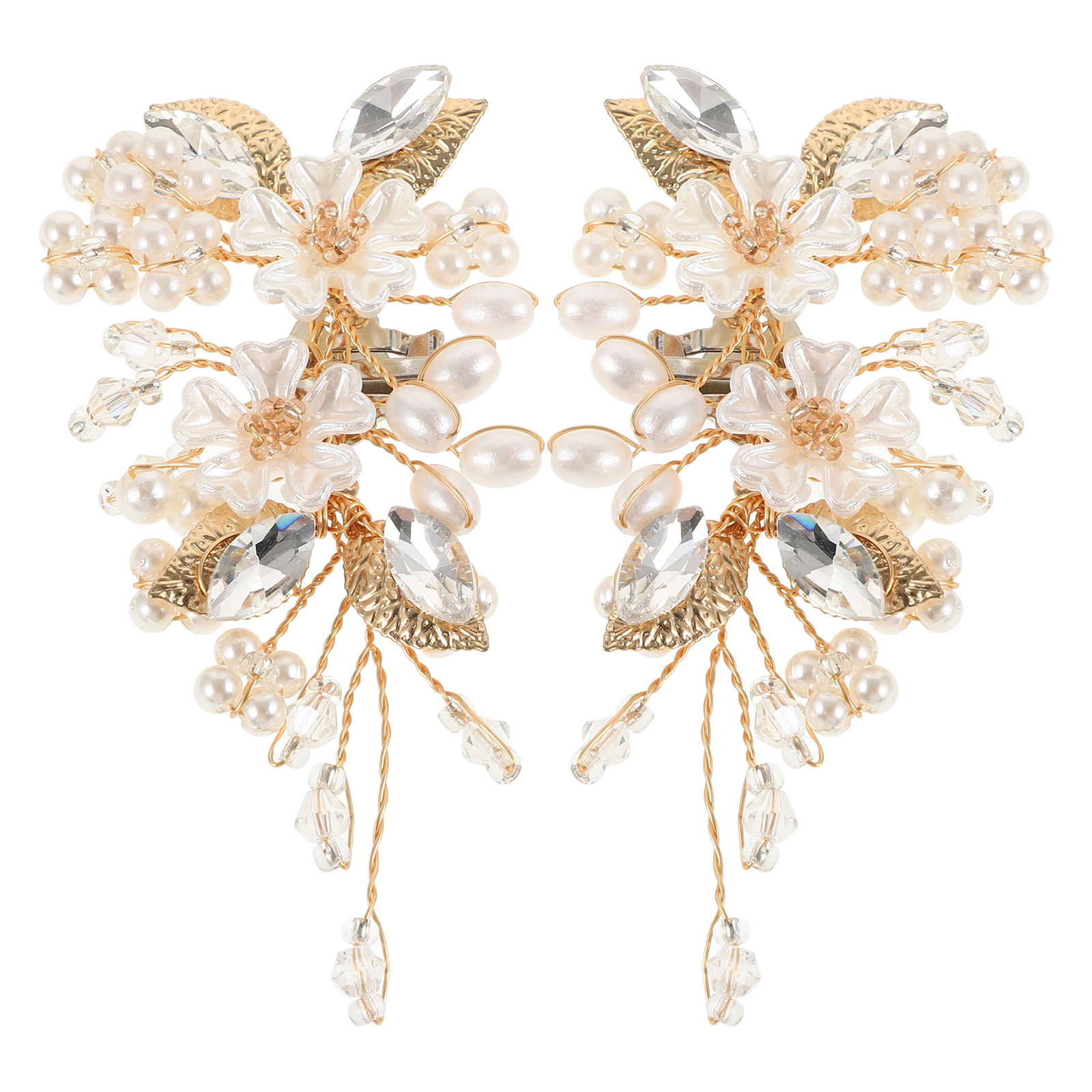 2 Pcs Shoe Charms Accessories for Pearl Clips Jewelry Flower Bride