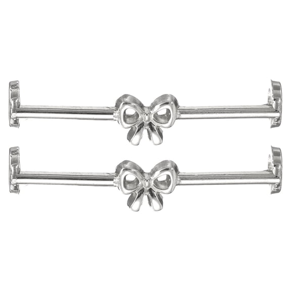 2 Pcs Shoelace Charm for Sneakers, Decorative Shoelace Charm Buckles for Women Casual Shoes Sneakers, Silver (Bow Shape)