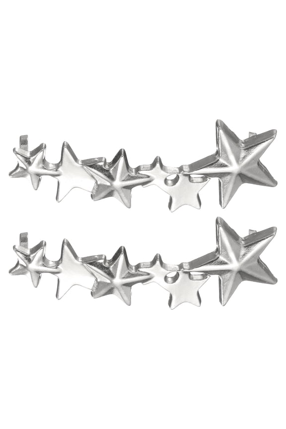 2 Pcs Shoelace Charm for Sneakers, Decorative Shoelace Charm Buckles for Women Casual Shoes Sneakers, Silver (Star Shape)