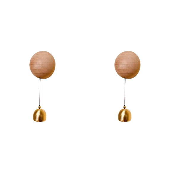 2 Pcs Shopkeepers Bell Wood Door Chime Hanging, Door Bell Jingle Bells with Self Adhesive for Business, Animal Metal Doorbell for Opening Door When Entering Decoration, Home Decorative