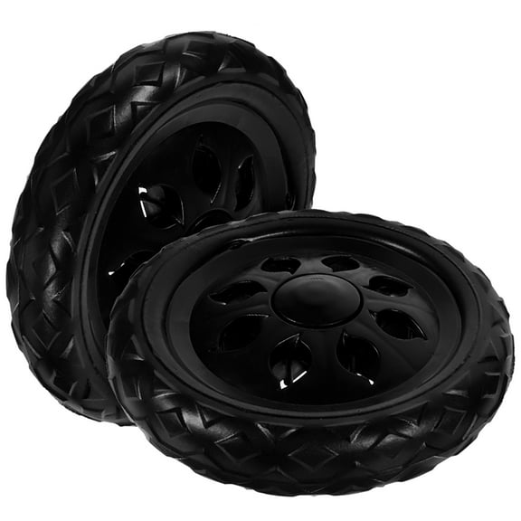 FELTECHELECTR Luggage Wheels Replacement Shopping Cart Wheel Black Plastic 2Pcs 6.3x6.3x1.2in