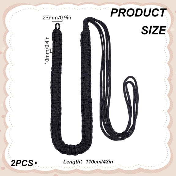 2 Pcs Shoulder Cord Single Br Polyester Staff Lanyard Shoulder Aiguillette Wire Cord Durable Military Style Shoulder Cords for Dress Uniforms Ceremonial Cosplay Black