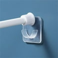thumbnail image 1 of 2 Pcs Shower Curtain Rod Holder with Strong Adhesive,No Drilling,Adhesive Shower Rod Retainer Shower Curtain Rod Holder For Wall, Waterproof,Transparent,Heat-Resistant(Rod not Included), 1 of 5