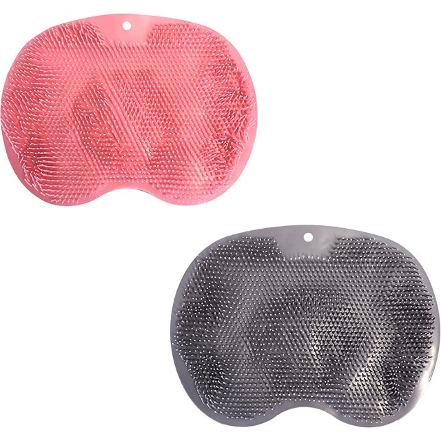 2 Pcs Shower Foot & Back Scrubber, Silicone Bath Massage Pad, Silicone Body Scrubber, Wall