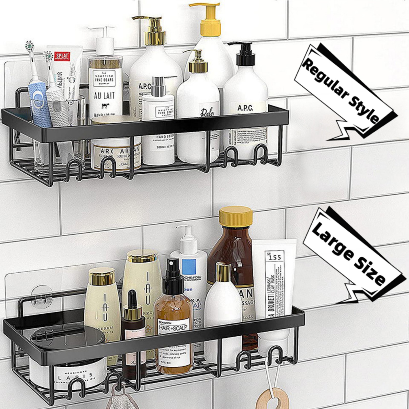 Mainstays Shower Caddy with Two Dispensers, Chrome