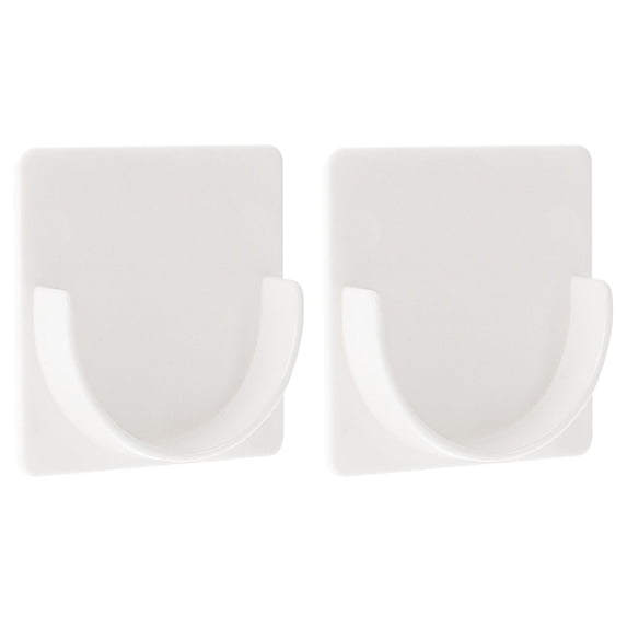 2 Pcs Shower Rod Holder,Heavy-Duty Curtain Rod Bracket No Drilling,Adhesive Shower Rod Retainer Shower Curtain Rod Holder,Shower Curtain Rod for Bathroom Closet Window Wardrobe (White)