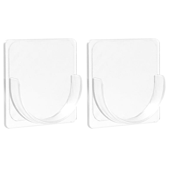2 Pcs Shower Rod Holder,Heavy-Duty Curtain Rod Bracket No Drilling,Adhesive Shower Rod Retainer Shower Curtain Rod Holder,Shower Curtain Rod for Bathroom Closet Window Wardrobe (Clear)