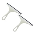 thumbnail image 1 of 2 Pcs Shower Squeegee for Bathroom Glass Doors and Mirror, Rubber Window Cleaner Tool, Clear Plastic Water Wiper for Car Windshield Cleaning, 8.66x7.87 Inch, Green, 1 of 9