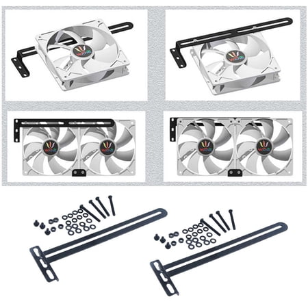 2 Pcs Side-blown Video Card Graphics Card Cooling Fan Heatsinks Mounting Bracket Set Universal diy