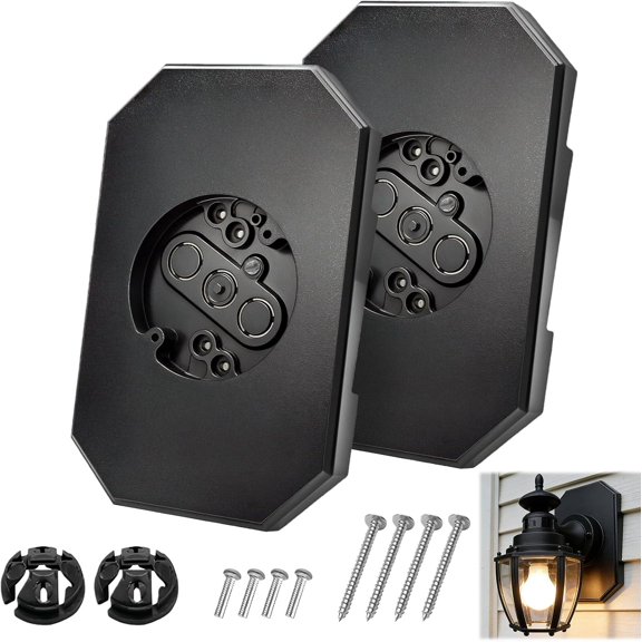 2 Pcs Siding Mount Block with Built-in Electrical Box - Outdoor Light Mounting Kit, Light Mount Plate for 4" & 1/2" Lap Siding